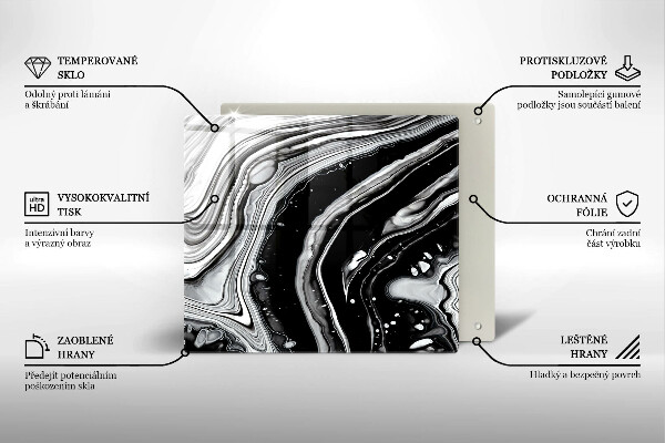 Worktop heat protector Ink abstraction