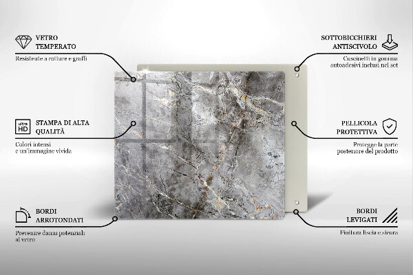 Induction hob cover Stone texture