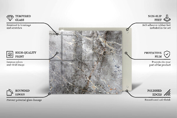 Induction hob cover Stone texture