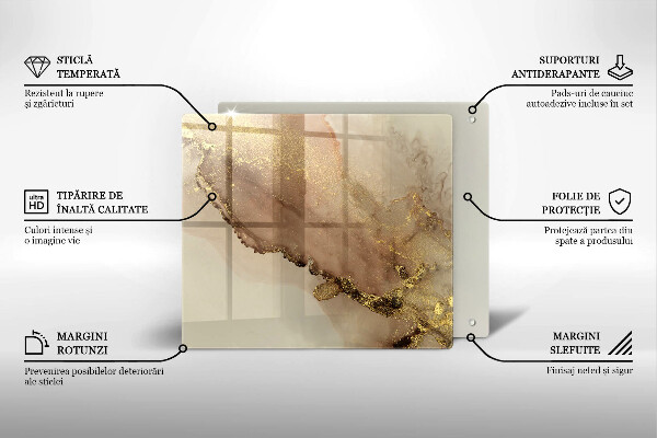 Induction hob cover Abstraction gold