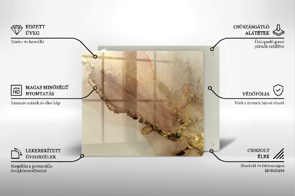 Induction hob cover Abstraction gold