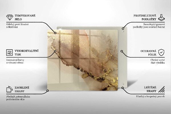 Induction hob cover Abstraction gold