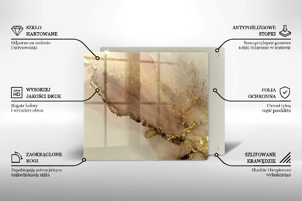 Induction hob cover Abstraction gold