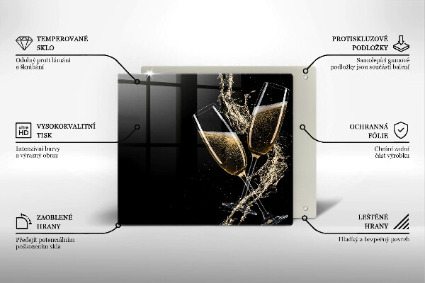 Induction hob cover Champagne glasses