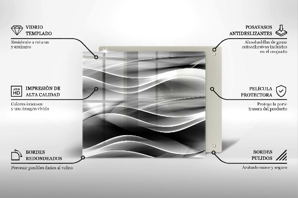 Induction hob cover Abstraction mild lines