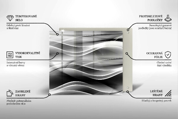 Induction hob cover Abstraction mild lines