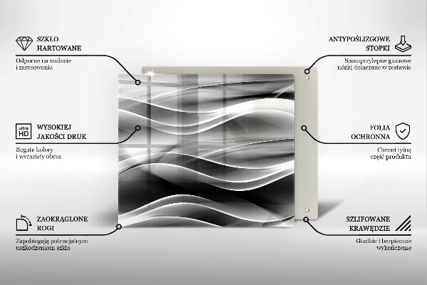 Induction hob cover Abstraction mild lines