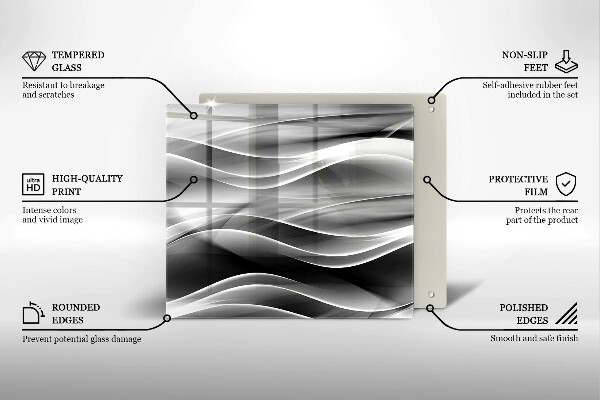 Induction hob cover Abstraction mild lines