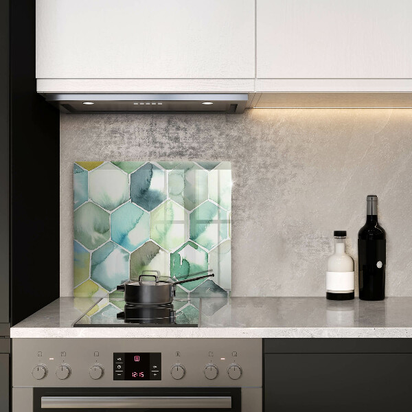 Kitchen worktop saver Watercolor hexagons