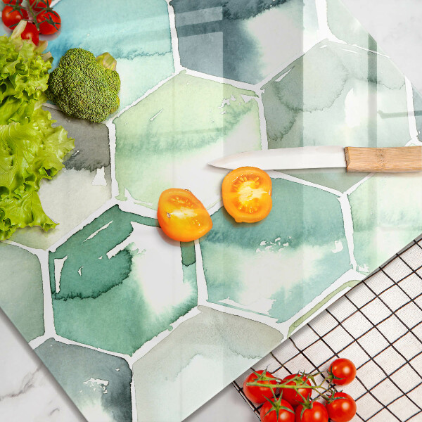 Kitchen worktop saver Watercolor hexagons