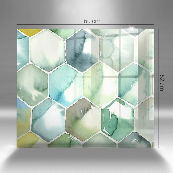 Kitchen worktop saver Watercolor hexagons