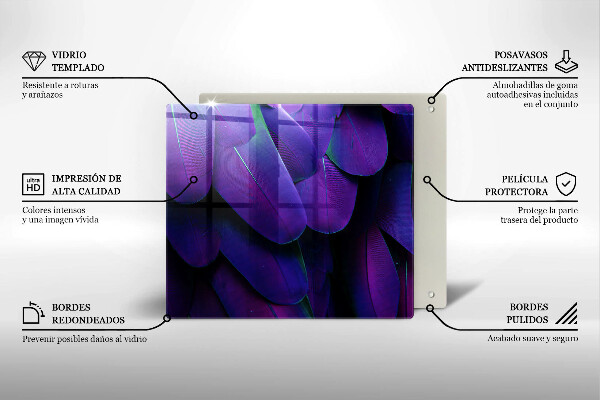 Kitchen worktop saver Neon feathers