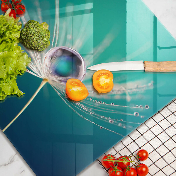 Induction hob cover Dew on a dandelion