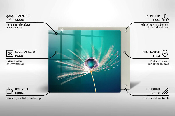 Induction hob cover Dew on a dandelion