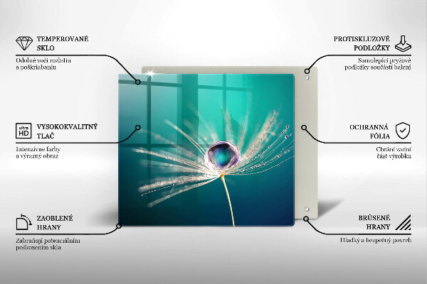 Induction hob cover Dew on a dandelion