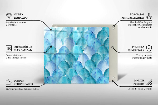 Kitchen worktop cover Watercolor scales