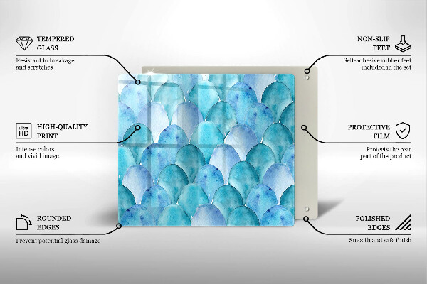 Kitchen worktop cover Watercolor scales