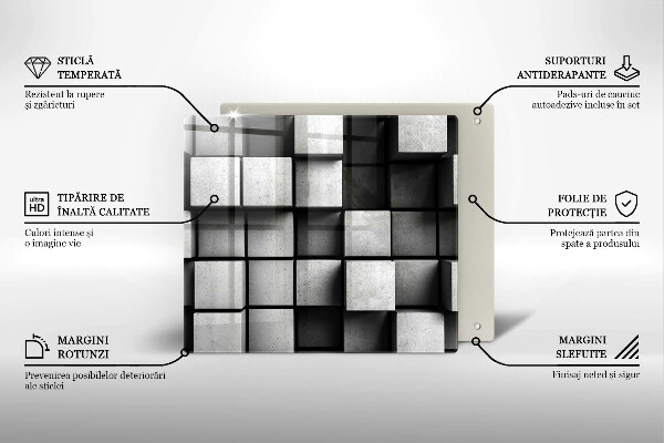 Glass kitchen board 3D geometry background