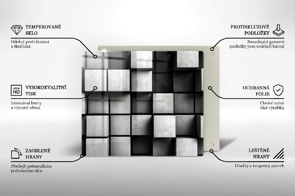 Glass kitchen board 3D geometry background