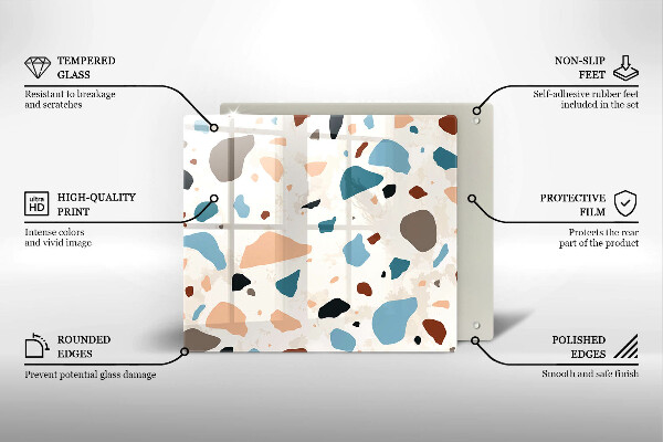 Glass kitchen board Decorative stone stone