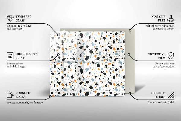 Glass kitchen board Decorative stone stone