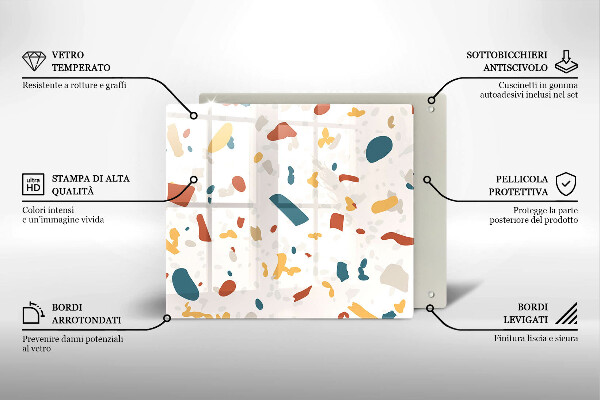 Glass kitchen board Decorative stone stone