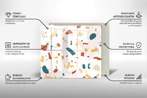 Glass kitchen board Decorative stone stone