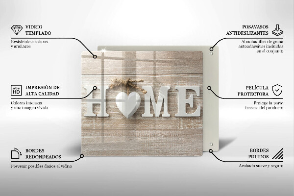 Kitchen worktop saver Boards and the inscription Home