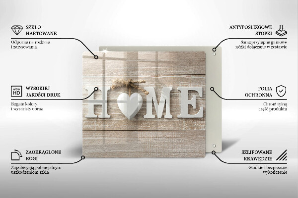 Kitchen worktop saver Boards and the inscription Home