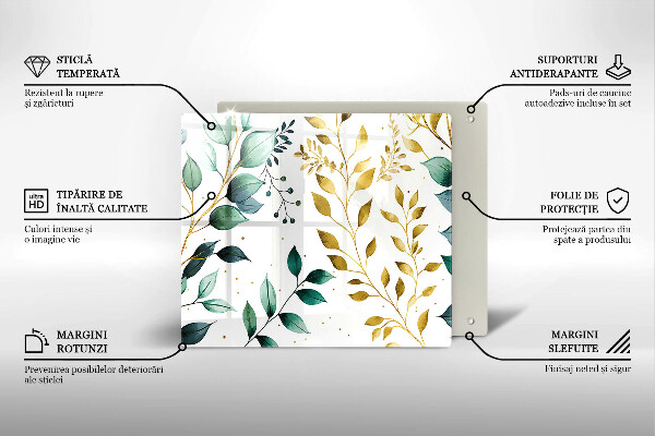 Kitchen worktop saver Green and golden leaves