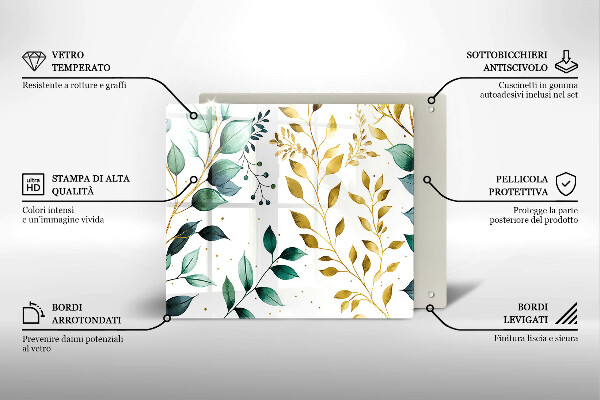 Kitchen worktop saver Green and golden leaves