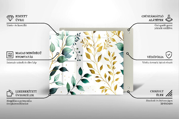 Kitchen worktop saver Green and golden leaves