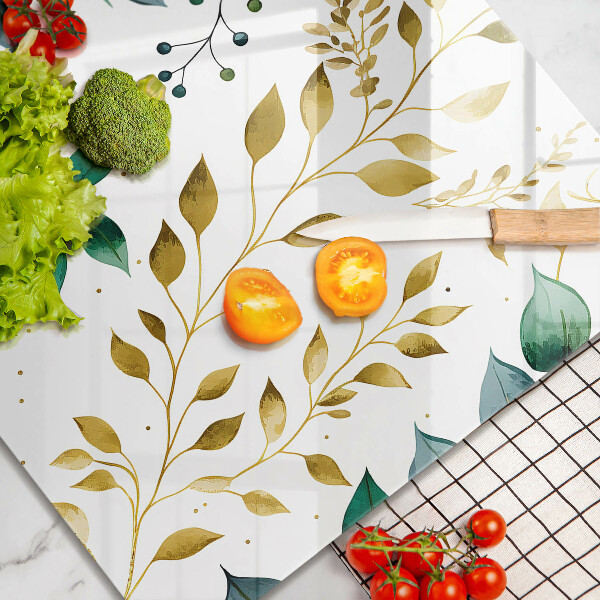 Kitchen worktop saver Green and golden leaves