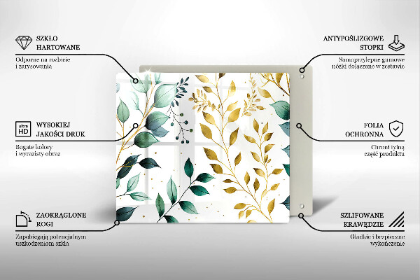 Kitchen worktop saver Green and golden leaves