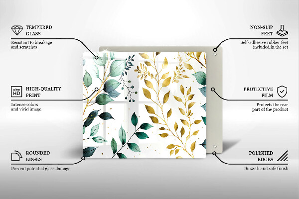 Kitchen worktop saver Green and golden leaves