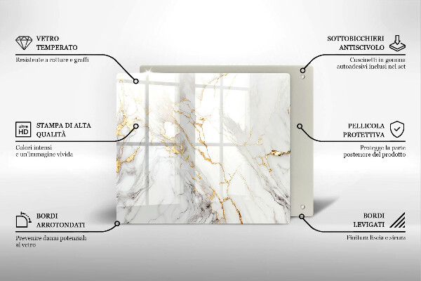 Kitchen worktop saver Light marble with gold