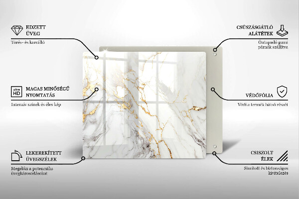Kitchen worktop saver Light marble with gold