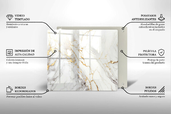 Kitchen worktop saver Light marble with gold