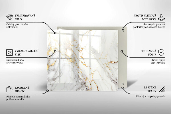 Kitchen worktop saver Light marble with gold