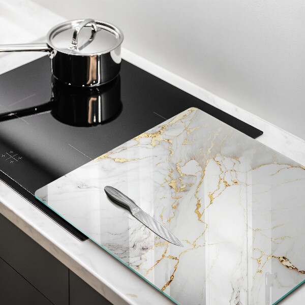 Kitchen worktop saver Light marble with gold