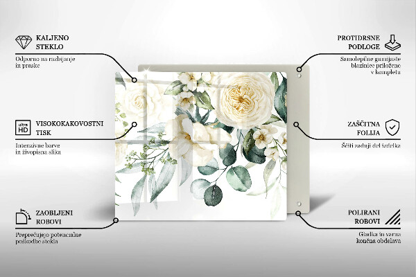 Kitchen worktop saver Watercolor flowers