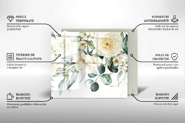 Kitchen worktop saver Watercolor flowers