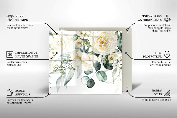 Kitchen worktop saver Watercolor flowers