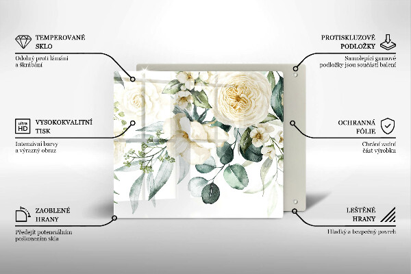 Kitchen worktop saver Watercolor flowers