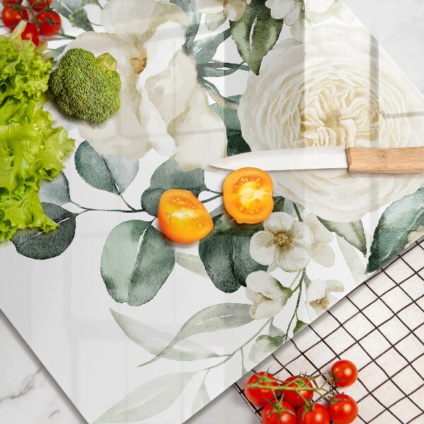 Kitchen worktop saver Watercolor flowers