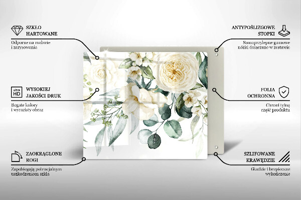 Kitchen worktop saver Watercolor flowers