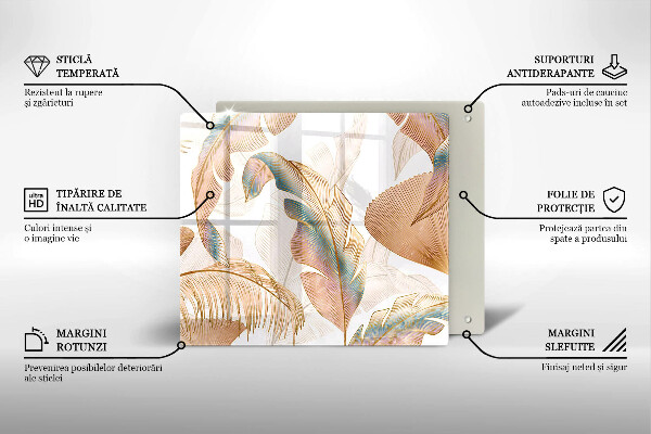 Kitchen worktop saver Boho feathers and leaves