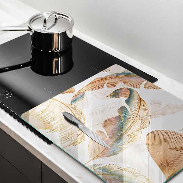 Kitchen worktop saver Boho feathers and leaves