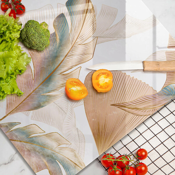 Kitchen worktop saver Boho feathers and leaves