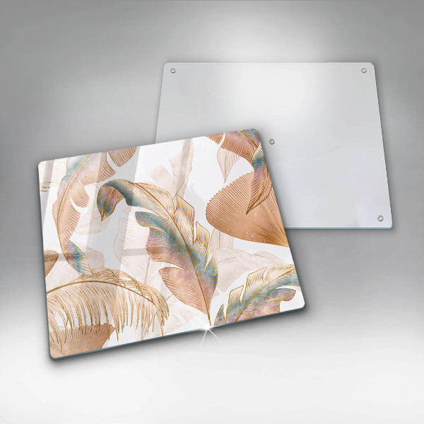 Kitchen worktop saver Boho feathers and leaves